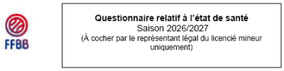 UBB - Questionnaire Santé Mineur